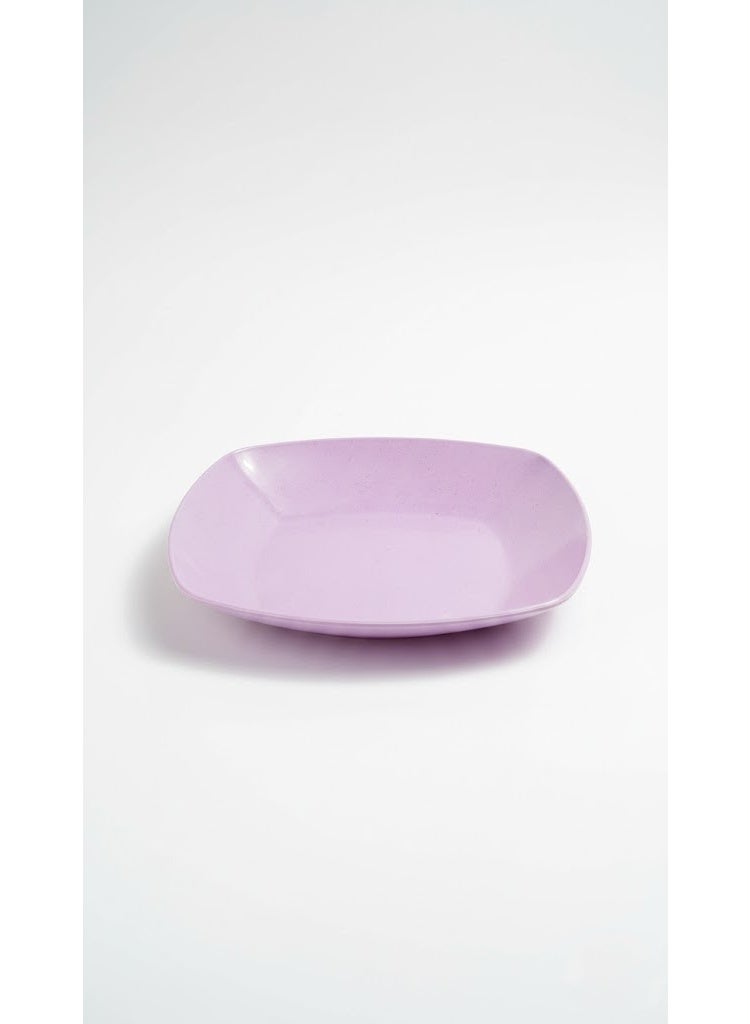 Square Plastic Deep Plate for Pasta & Salad - Unbreakable Serving Bowl with Speckled Design (Granite Look) - Lavender Purple - Image 4